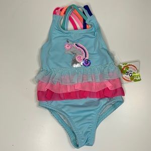 A Penelope 12M Unicorn Sequin Swimsuit